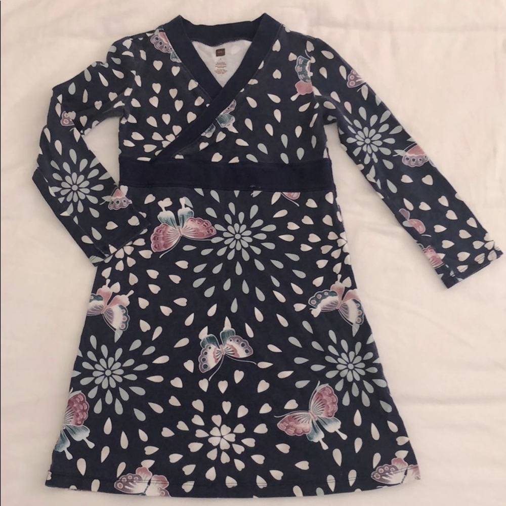 Tea collection Faux Wrap girls Dress (Size 6)